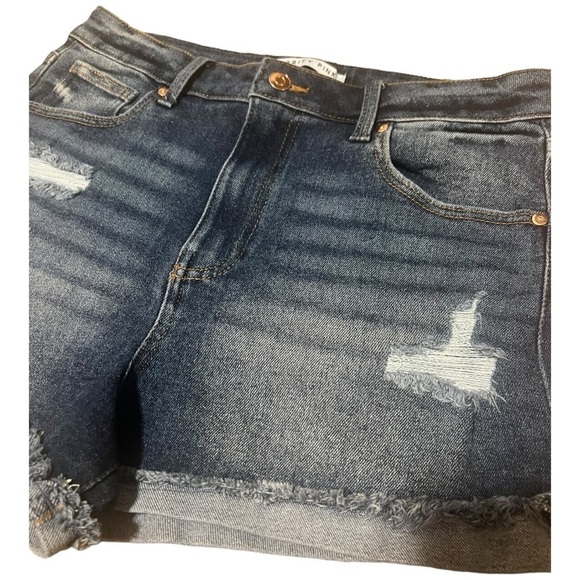 Celebrity pink denim distressed cut off blue Jean shorts size 13/31 EUC - Picture 2 of 5